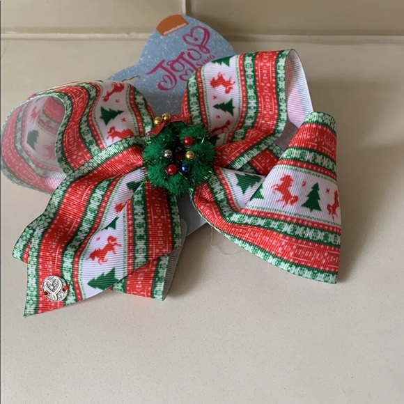 Jojo Siwa Holiday Christmas Clip-On Hair Bow Christmas Tree/Unicorn/Wreath NEW - Picture 1 of 11
